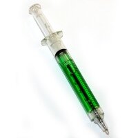Ручка Шприц зелёная шариковая 
